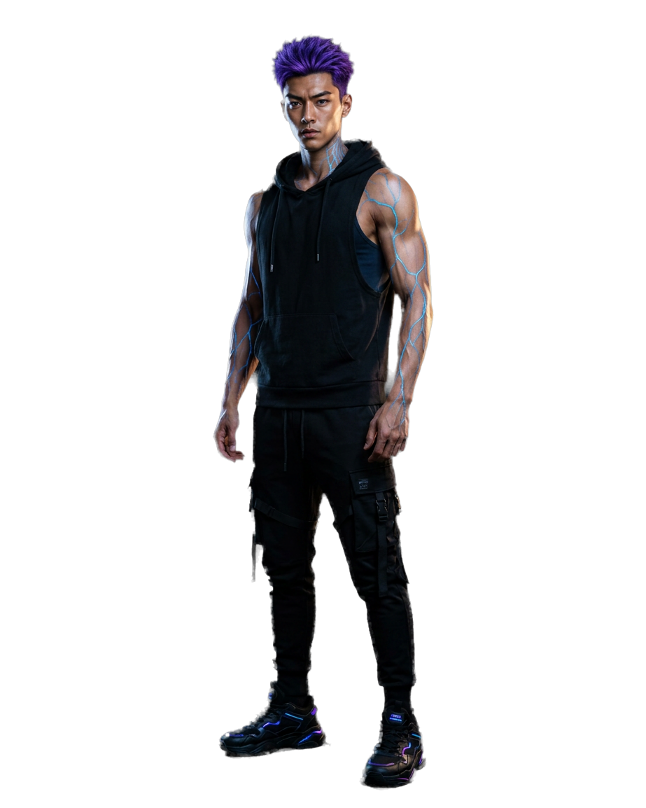 Neon cyberpunk StreetBuzzZ 3D character